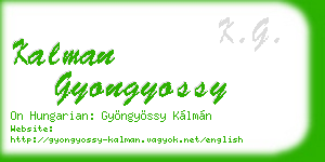 kalman gyongyossy business card